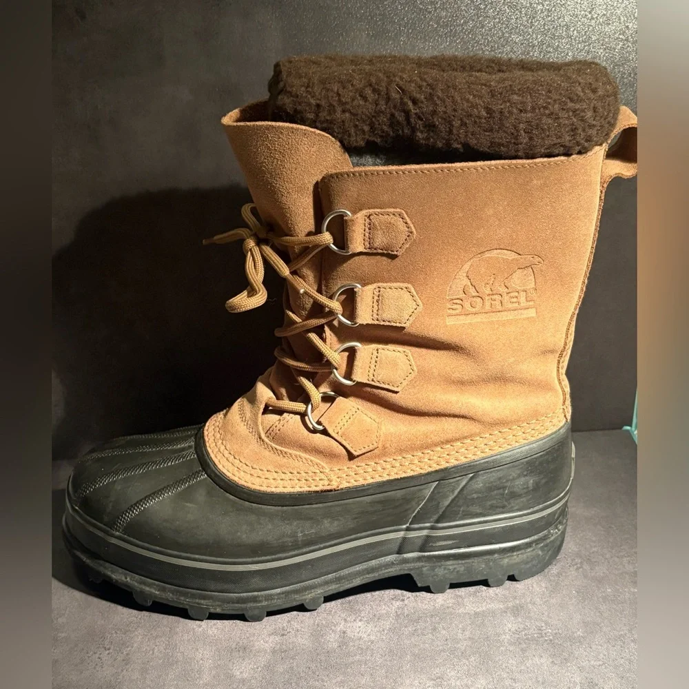 Sorel Tan and Black Winter Boots Size 10